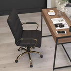Chaise de bureau Merrick Lane mi-hauteur contemporaine avec accoudoirs rembourrés