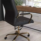 Chaise de bureau Merrick Lane mi-hauteur contemporaine avec accoudoirs rembourrés
