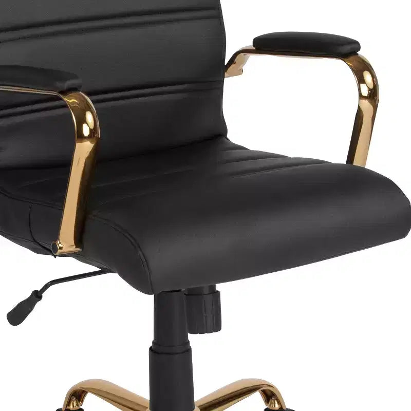 Chaise de bureau Merrick Lane mi-hauteur contemporaine avec accoudoirs rembourrés