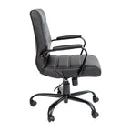 Chaise de bureau Merrick Lane mi-hauteur contemporaine avec accoudoirs rembourrés