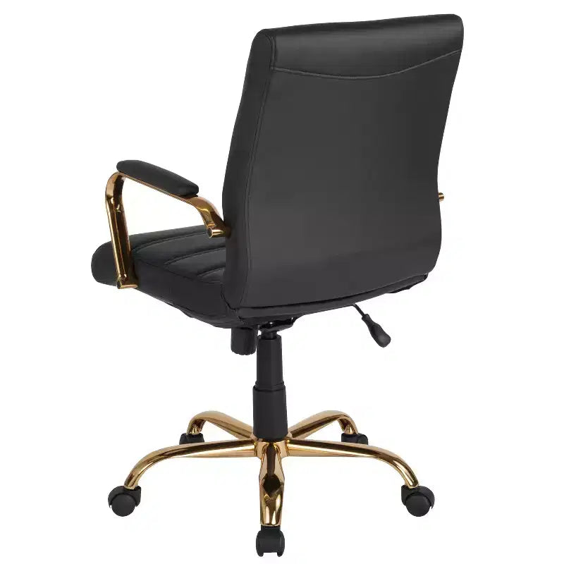 Chaise de bureau Merrick Lane mi-hauteur contemporaine avec accoudoirs rembourrés