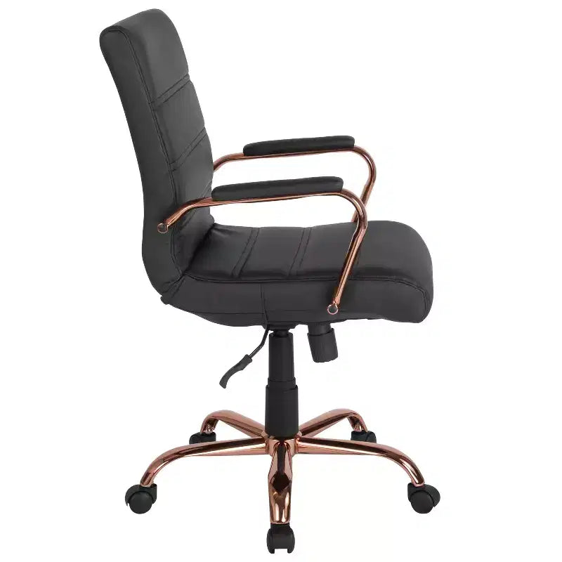 Chaise de bureau Merrick Lane mi-hauteur contemporaine avec accoudoirs rembourrés
