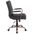 Chaise de bureau Merrick Lane mi-hauteur contemporaine avec accoudoirs rembourrés