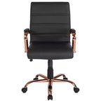 Chaise de bureau Merrick Lane mi-hauteur contemporaine avec accoudoirs rembourrés