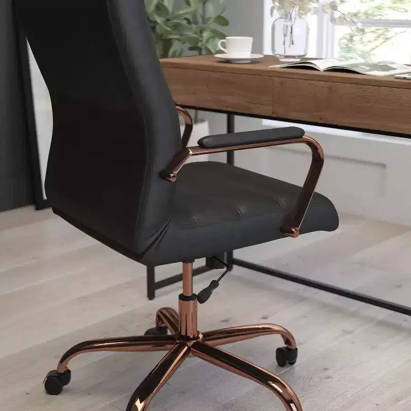 Chaise de bureau Merrick Lane mi-hauteur contemporaine avec accoudoirs rembourrés
