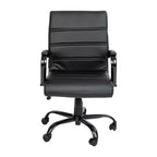 Chaise de bureau Merrick Lane mi-hauteur contemporaine avec accoudoirs rembourrés