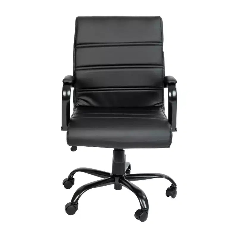 Chaise de bureau Merrick Lane mi-hauteur contemporaine avec accoudoirs rembourrés