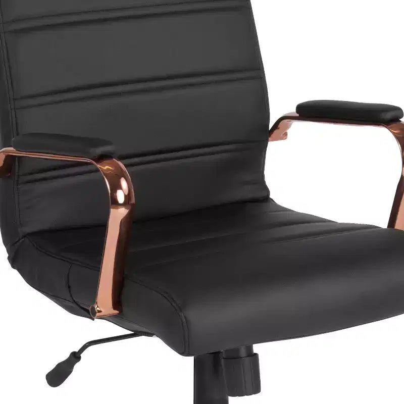 Chaise de bureau Merrick Lane mi-hauteur contemporaine avec accoudoirs rembourrés