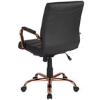 Chaise de bureau Merrick Lane mi-hauteur contemporaine avec accoudoirs rembourrés