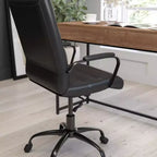 Chaise de bureau Merrick Lane mi-hauteur contemporaine avec accoudoirs rembourrés