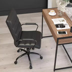 Chaise de bureau Merrick Lane mi-hauteur contemporaine avec accoudoirs rembourrés