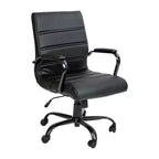 Chaise de bureau Merrick Lane mi-hauteur contemporaine avec accoudoirs rembourrés