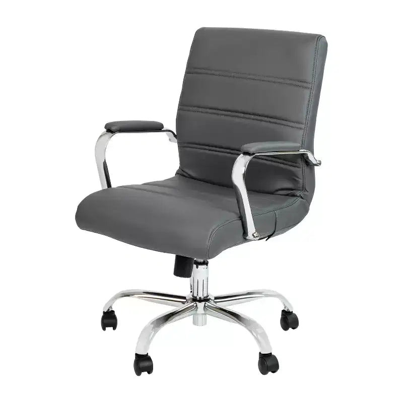 Chaise de bureau Merrick Lane mi-hauteur contemporaine avec accoudoirs rembourrés