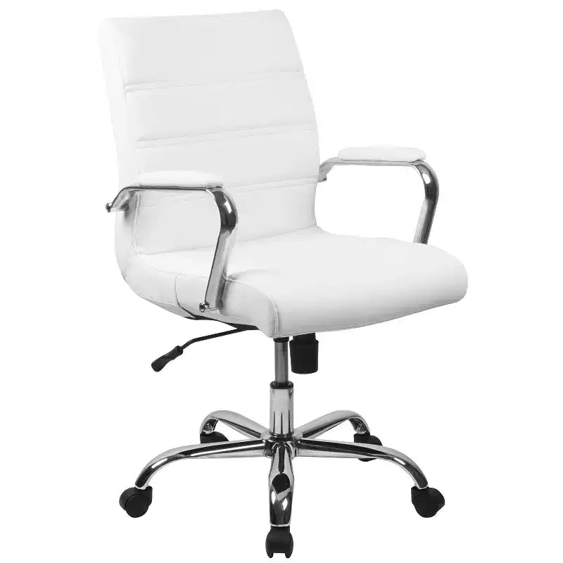 Chaise de bureau Merrick Lane mi-hauteur contemporaine avec accoudoirs rembourrés