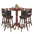 Costway 5pcs Pub Table Set 30 Round Bar Height Table & 4pcs Swivel Bar Stools