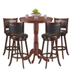 Costway 5pcs Pub Table Set 30 Round Bar Height Table & 4pcs Swivel Bar Stools