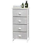 Costway Commode 4 Tiroirs Tour de Rangement Table d'Appoint Meuble de Présentation pour la Maison