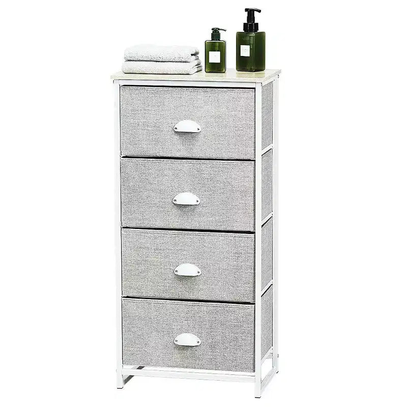 Costway Commode 4 Tiroirs Tour de Rangement Table d'Appoint Meuble de Présentation pour la Maison