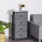 Costway Commode 4 Tiroirs Tour de Rangement Table d'Appoint Meuble de Présentation pour la Maison