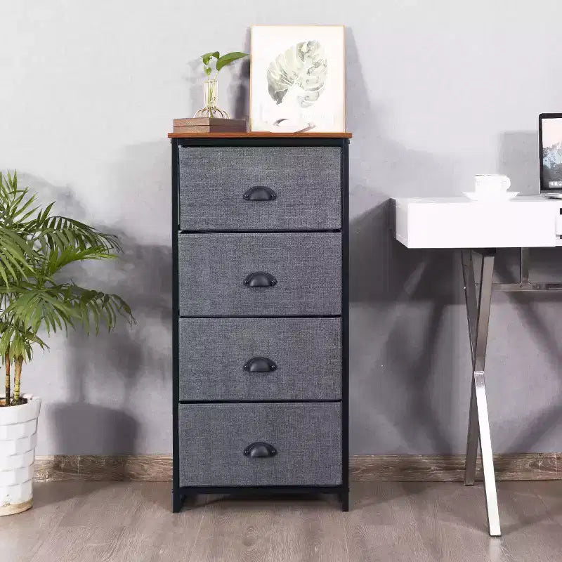 Costway Commode 4 Tiroirs Tour de Rangement Table d'Appoint Meuble de Présentation pour la Maison