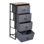 Costway Commode 4 Tiroirs Tour de Rangement Table d'Appoint Meuble de Présentation pour la Maison