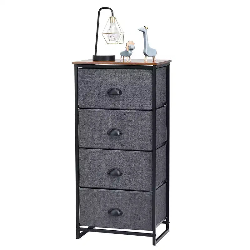 Costway Commode 4 Tiroirs Tour de Rangement Table d'Appoint Meuble de Présentation pour la Maison