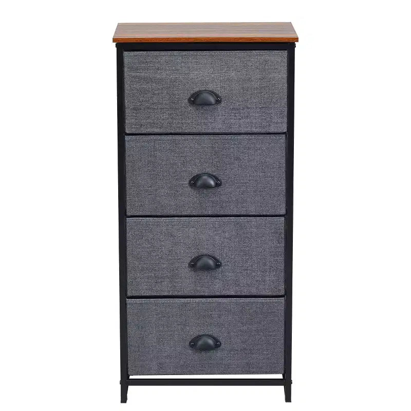 Costway Commode 4 Tiroirs Tour de Rangement Table d'Appoint Meuble de Présentation pour la Maison