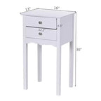 Costway Lot de 2 Tables d'Appoint Tables de Chevet avec 2 Tiroirs Blanc