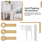 Costway Lot de 2 Tables d'Appoint Tables de Chevet avec 2 Tiroirs Blanc