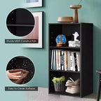 Costway Lot de 2 bibliothèques ouvertes à 3 niveaux, armoire de rangement multifonctionnelle, noir