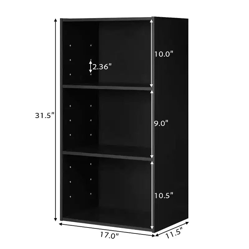 Costway Lot de 2 bibliothèques ouvertes à 3 niveaux, armoire de rangement multifonctionnelle, noir