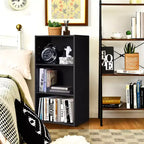 Costway Lot de 2 bibliothèques ouvertes à 3 niveaux, armoire de rangement multifonctionnelle, noir