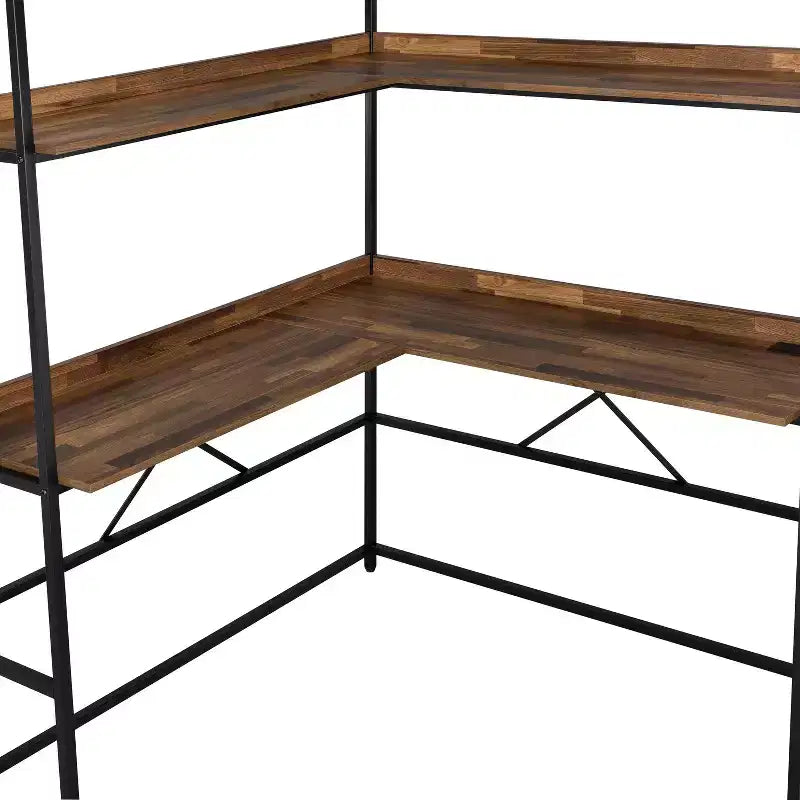 Bureau d'angle Clydebank avec bibliothèque et prise USB – HOMES: Inside + Out