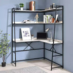 Bureau d'angle Clydebank avec bibliothèque et prise USB – HOMES: Inside + Out