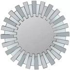 Northlight Aztec Sunburst Round Wall Mirror - 25.5 - Silver