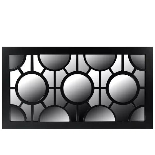 Northlight 25.5 Black Geometric Circles Rectangular Wall Mirror