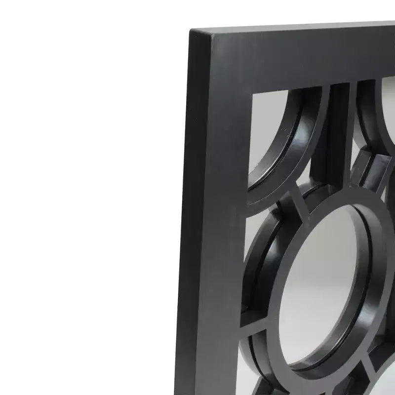 Miroir mural rectangulaire, cercles géométriques noirs, 64,7 cm, à suspendre horizontalement ou verticalement, décoration intérieure