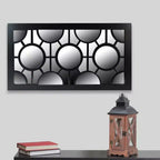 Miroir mural rectangulaire, cercles géométriques noirs, 64,7 cm, à suspendre horizontalement ou verticalement, décoration intérieure