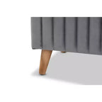 Pouf de rangement en velours et bois Hanley - Baxton Studio