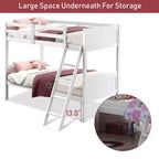 Lits superposés jumeaux convertibles en 2 lits individuels, lit superposé pour enfants en bois massif avec barrière de sécurité
