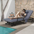 Lit pliant Costway Lit d'appoint réglable simple avec matelas jumeau, roues portables, marron/gris/blanc