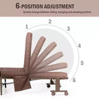 Lit pliant Costway Lit d'appoint réglable simple avec matelas jumeau, roues portables, marron/gris/blanc