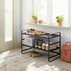 Étagère à chaussures 2 niveaux en maille métallique - Brightroom