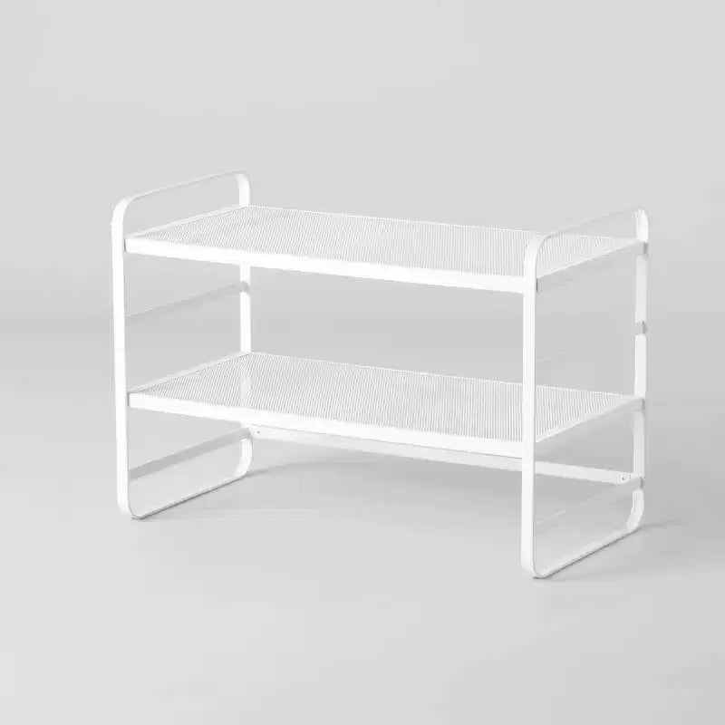 Étagère à chaussures 2 niveaux en maille métallique - Brightroom