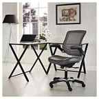 Chaise de bureau Modway avec dossier en maille Edge et siège en similicuir