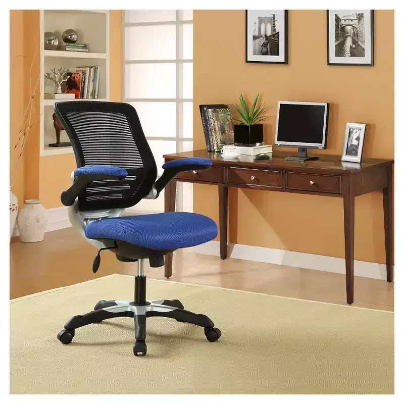Chaise de bureau Modway avec dossier en maille Edge et siège en similicuir