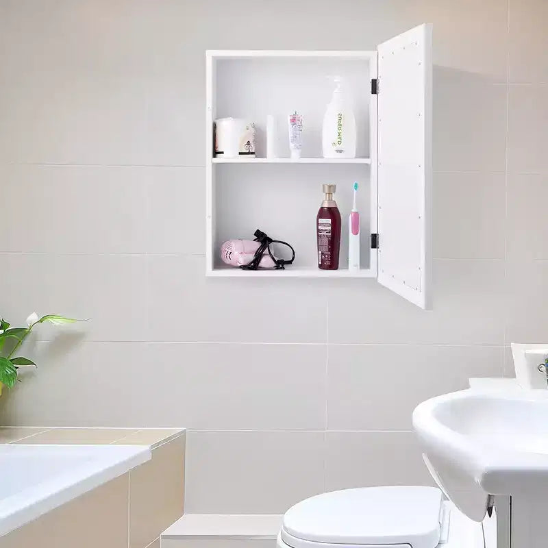 Costway Armoire de Toilette Murale de Salle de Bain Meuble de Rangement de Cuisine avec Étagère Réglable