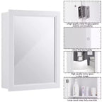 Costway Armoire de Toilette Murale de Salle de Bain Meuble de Rangement de Cuisine avec Étagère Réglable