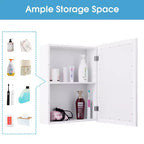 Costway Armoire de Toilette Murale de Salle de Bain Meuble de Rangement de Cuisine avec Étagère Réglable
