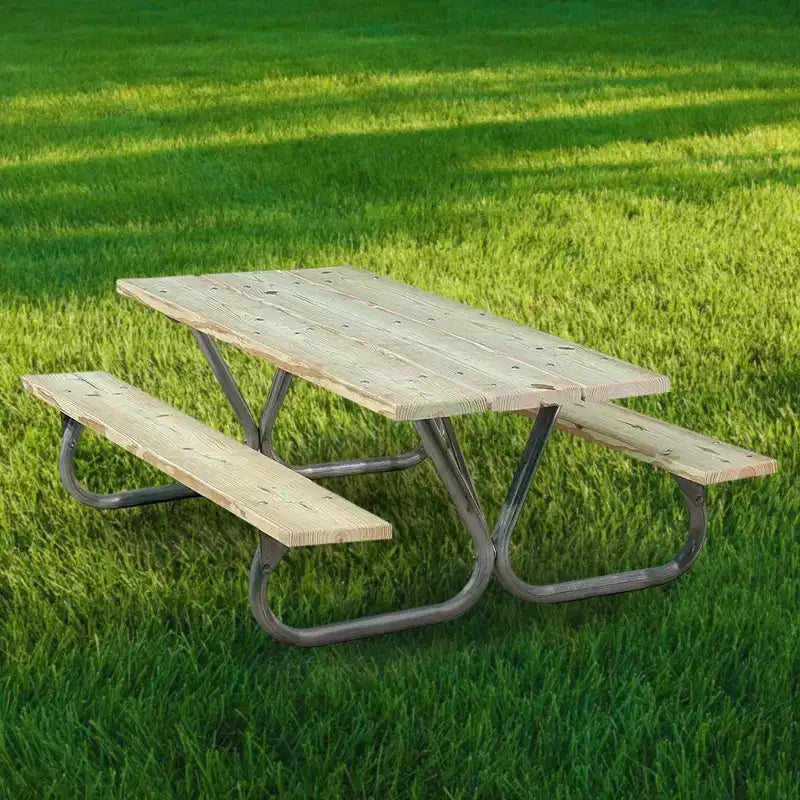 Pieds de table de pique-nique d'extérieur en acier anti-basculement Pilot Rock de 6 ou 8 pieds (piètement seul)